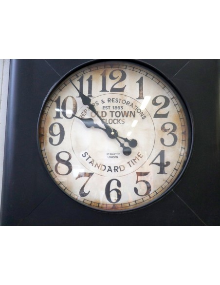 Orologio da Parete Industriale Vintage in Metallo Brunito 60x60cm – Replica d’Epoca