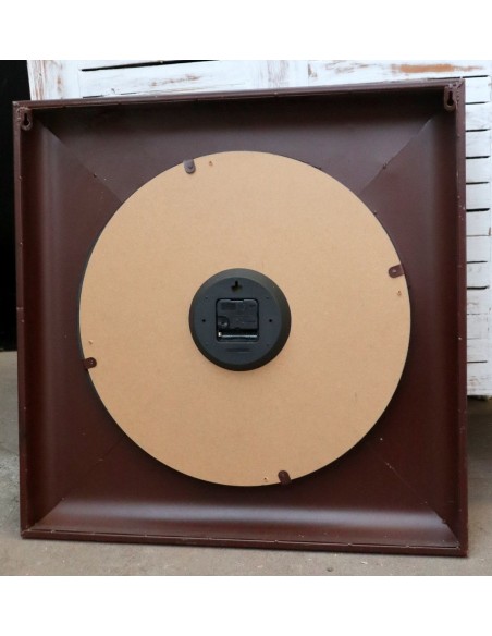 Orologio da Parete Industriale Vintage in Metallo Brunito 60x60cm – Replica d’Epoca