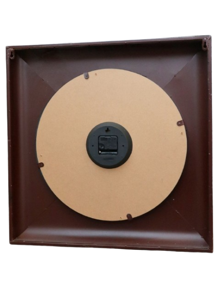 Orologio da Parete Industriale Vintage in Metallo Brunito 60x60cm – Replica d’Epoca