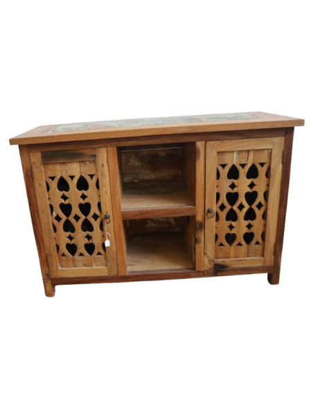 Mobile in legno di recupero da imbarcazioni indonesiane – 120x45x80h – Stile etnico e artigianale unico