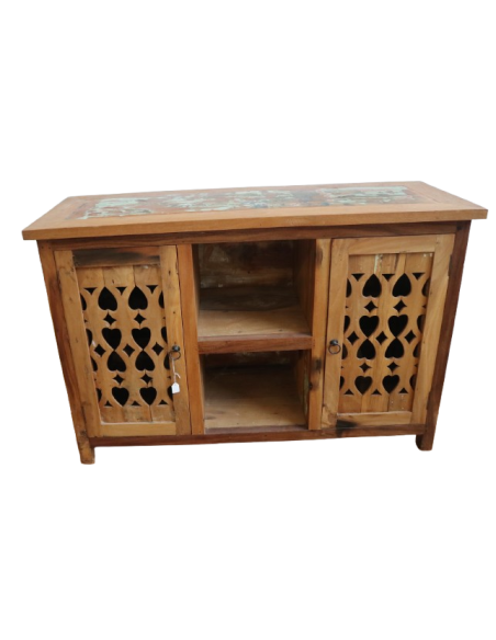 Mobile in legno di recupero da imbarcazioni indonesiane – 120x45x80h – Stile etnico e artigianale unico