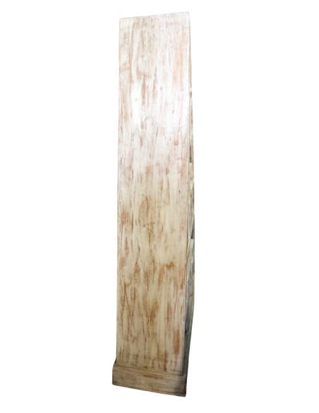 Libreria piramidale in teak massello 100x35x179h – Scaffale design etnico artigianale fatto a mano in Indonesia