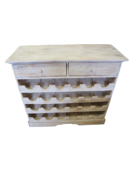 Porta Bottiglie in Legno di Albesia 134x39x125h – Artigianale Indonesia