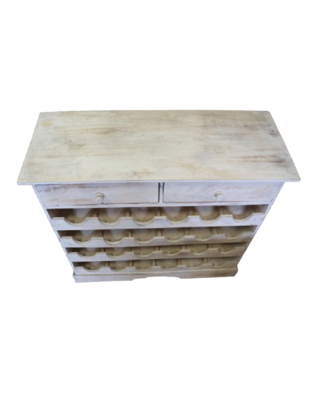 Porta Bottiglie in Legno di Albesia 134x39x125h – Artigianale Indonesia