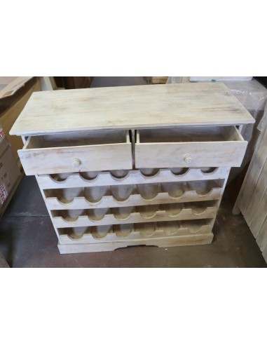 Porta Bottiglie in Legno di Albesia 134x39x125h...