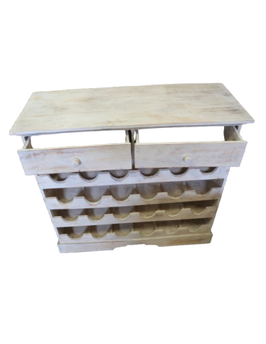 Porta Bottiglie in Legno di Albesia 134x39x125h...