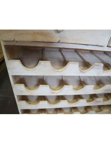 Porta Bottiglie in Legno di Albesia 134x39x125h...