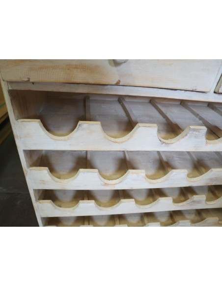 Porta Bottiglie in Legno di Albesia 134x39x125h – Artigianale Indonesia