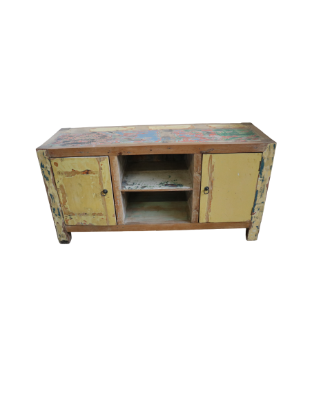 Mobile in Legno di Recupero da Imbarcazioni Indonesiane – 119x42x60h – Arredo Unico e Sostenibile