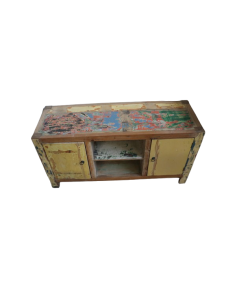 Mobile in Legno di Recupero da Imbarcazioni Indonesiane – 119x42x60h – Arredo Unico e Sostenibile