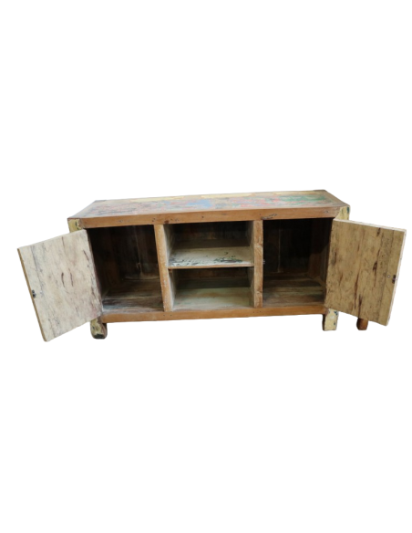 Mobile in Legno di Recupero da Imbarcazioni Indonesiane – 119x42x60h – Arredo Unico e Sostenibile