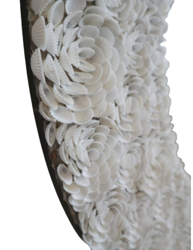 Specchio rotondo in conchiglie naturali Ø100 cm...