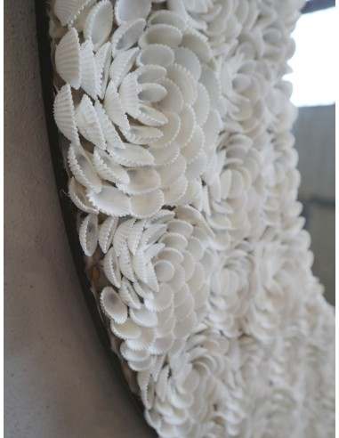 Specchio rotondo in conchiglie naturali Ø100 cm...