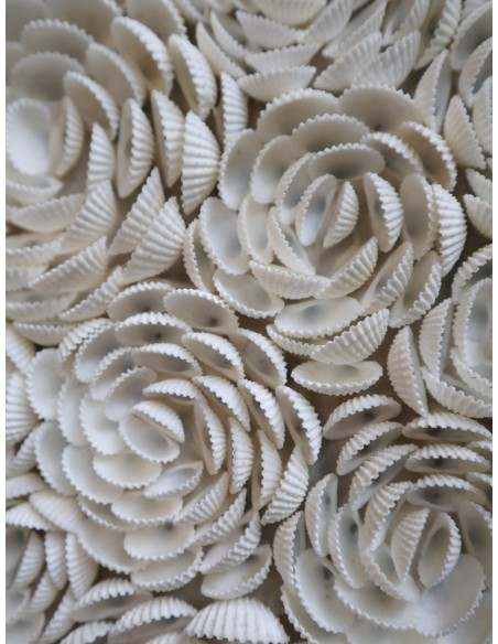 Specchio rotondo in conchiglie naturali Ø100 cm – Eleganza marina per i tuoi ambienti