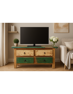 Porta TV in Legno Riciclato – Artigianato Indonesiano...