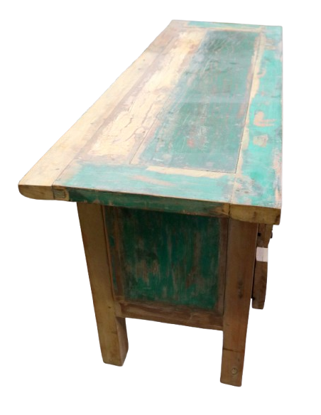 Porta TV in Legno Riciclato – Artigianato Indonesiano Unico, Stile Rustico Vintage, 120x40x60 cm – Handmade Eco Sostenibile