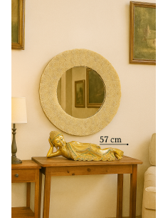 Buddha Thai Sdraiato in Foglia Oro e Specchietti –...
