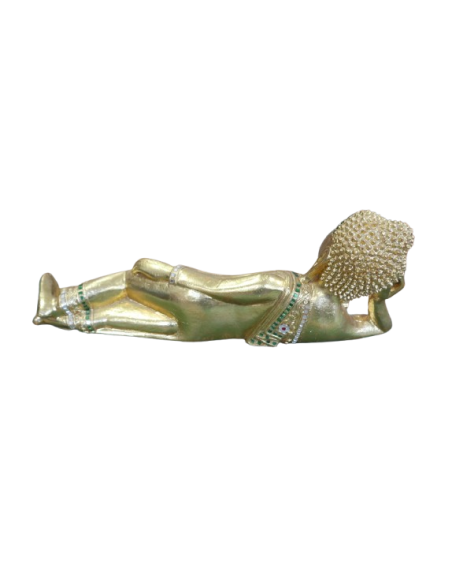 Buddha Thai Sdraiato in Foglia Oro e Specchietti – Scultura Artigianale 57x16x22 cm