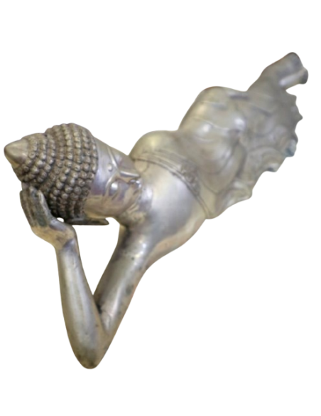 Statua Buddha Sdraiato in Metallo – Arte Indonesiana cm 63z13z20h