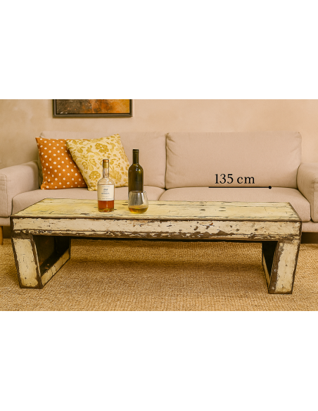 Panca/Tavolo da Fumo in Metallo Vintage – cm 135x50x40h