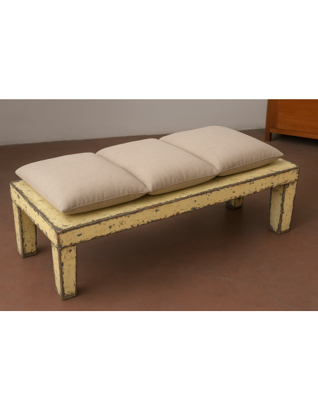 Panca/Tavolo da Fumo in Metallo Vintage – cm 135x50x40h