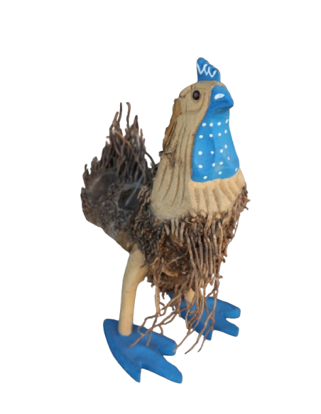 🐓 Tris Galli Decorativi in Legno – Artigianato Rustico Colorato da Collezione