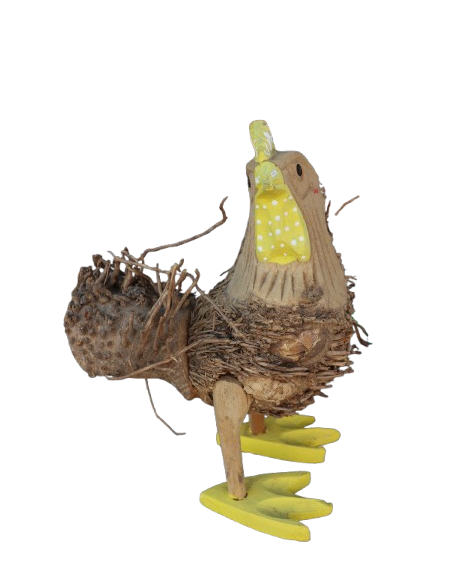 🐓 Tris Galli Decorativi in Legno – Artigianato Rustico Colorato da Collezione