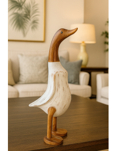 🦆 Oca Decorativa in Legno – Artigianato Rustico Simpatico...