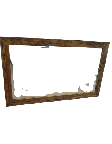 Specchio Rettangolare in Legno di Teak Vecchio...