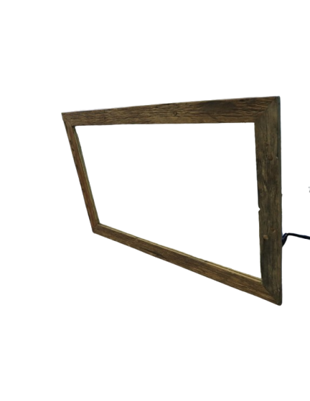 Specchio Rettangolare in Legno di Teak Vecchio – 130x80 cm – Cornice 8 cm – Stile Rustico ed Elegante Indonesiano cm 120x80