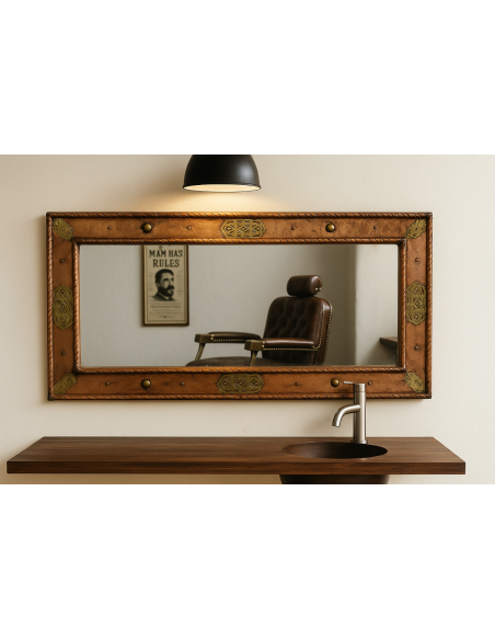 Specchio Marocchino in Rame | Artigianato Unico Fatto a Mano 120x60