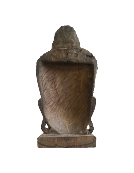 Testa di Buddha in legno scolpito a mano 83 cm – Arte etnica