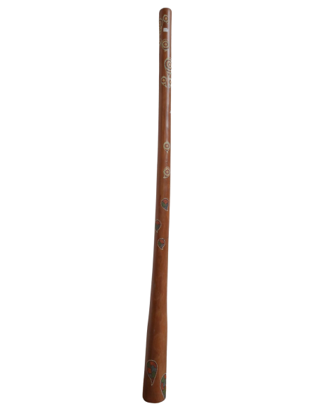 Didgeridoo teak 150 cm dipinto a mano – Arte aborigena Maori tipo Australiano Artigianato Bali , Suono Autentico