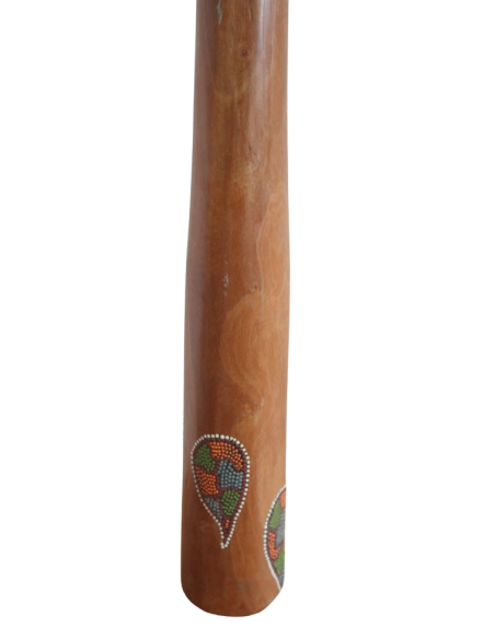 Didgeridoo teak 150 cm dipinto a mano – Arte aborigena Maori tipo Australiano Artigianato Bali , Suono Autentico