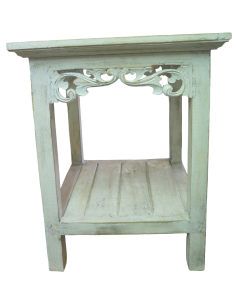 Alzata shabby chic in legno di albesia intagliato a mano... 2