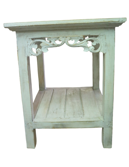 Alzata shabby chic in legno di albesia intagliato a mano – 2 misure disponibili