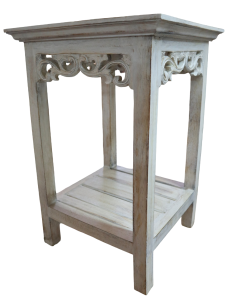 Alzata shabby chic in legno di albesia intagliato a mano...