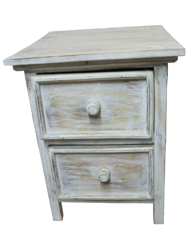 Comodino shabby chic in legno di albesia...