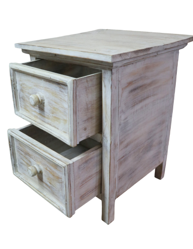 Comodino shabby chic in legno di albesia...