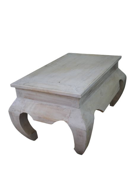 Tavolo Opium in Legno di Albesia – Fatto a Mano in Indonesia – Design Orientale, 75x50x40 cm