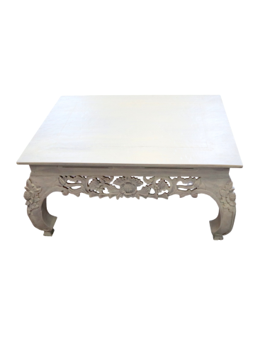 Tavolo Opium Intagliato in Legno di Albesia –...