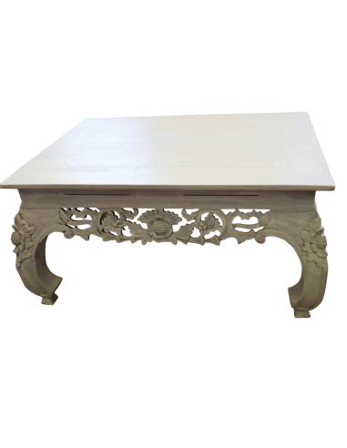 Tavolo Opium Intagliato in Legno di Albesia –...