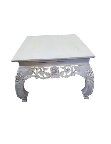 Tavolo Opium Intagliato in Legno di Albesia –...