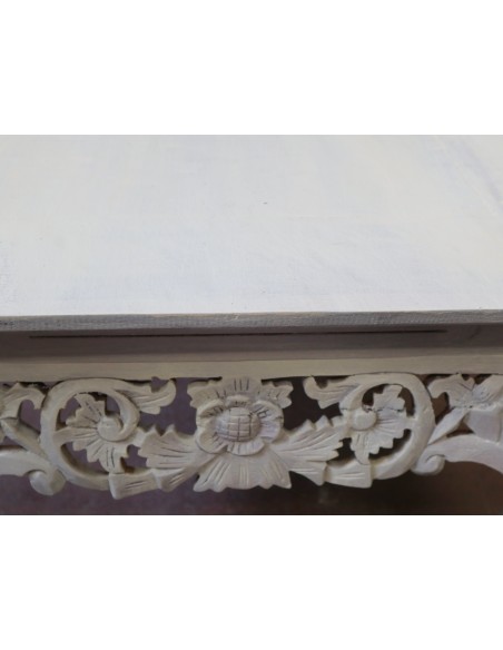 Tavolo Opium Intagliato in Legno di Albesia – Fatto a Mano in Indonesia – 80x60x40 cm