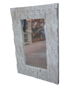 Specchio in legno artigianale cm 90x70x4 con cornice 15... 2