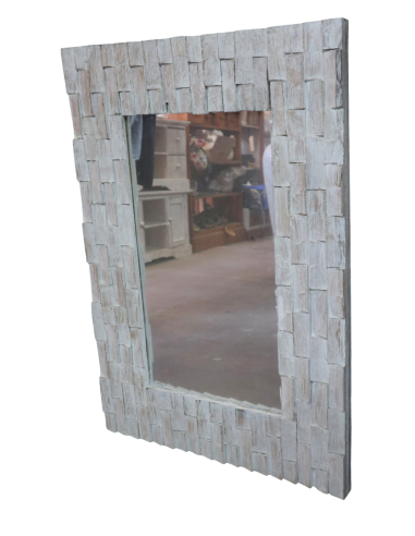 Specchio in legno artigianale cm 90x70x4 con...