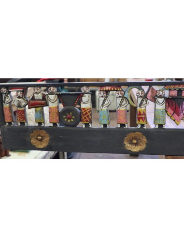 Pannello in legno intagliato e dipinto a mano –...