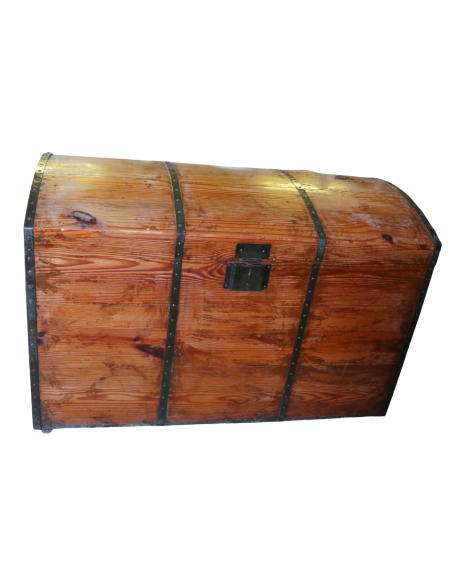 Baule Antico in Legno con Rinforzi in Ferro – Porta Munizioni Fine ‘800 cassapanca cm 99x54x64h