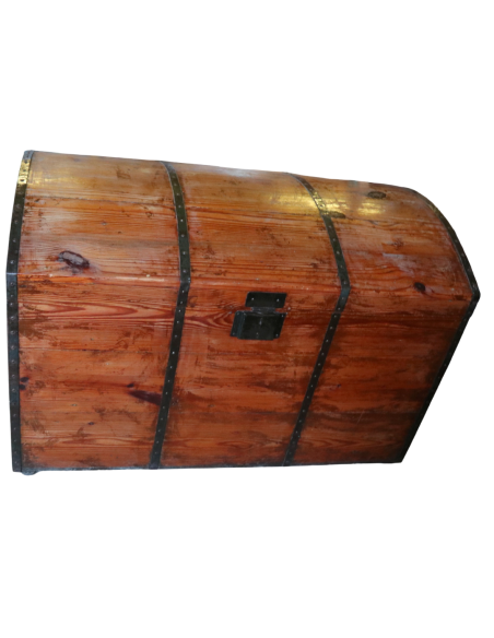 Baule Antico in Legno con Rinforzi in Ferro – Porta Munizioni Fine ‘800 cassapanca cm 99x54x64h