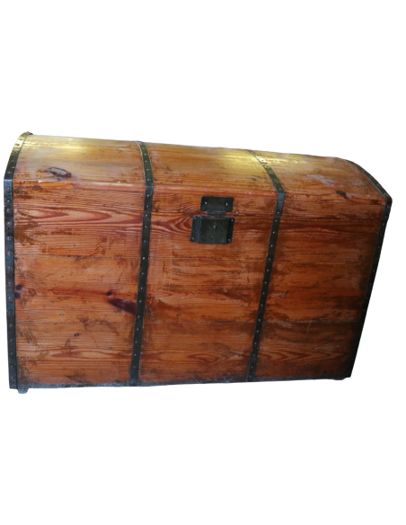 Baule Antico in Legno con Rinforzi in Ferro – Porta Munizioni Fine ‘800 cassapanca cm 99x54x64h